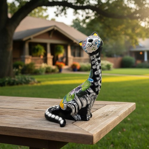 Talavera tall cat figurine - figurine, |
